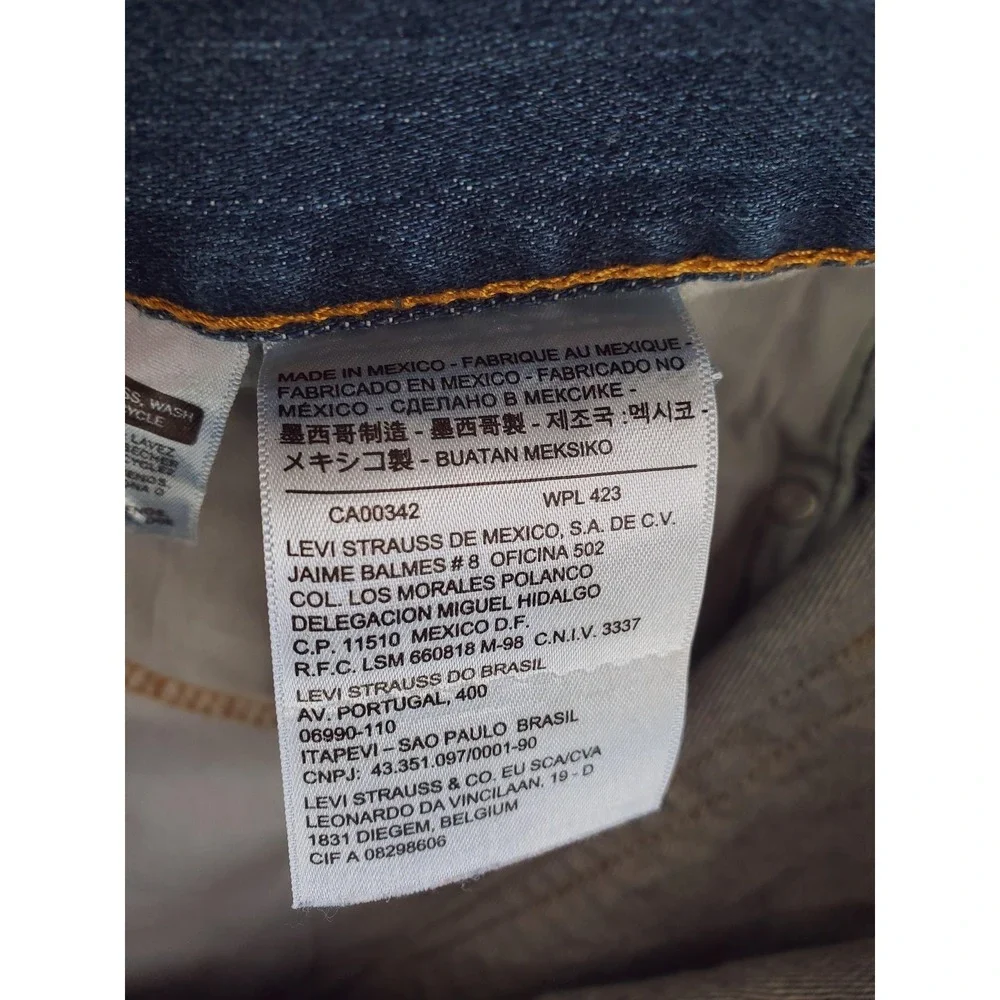 Levis 559 Jeans Mens 44x30 Blue Straight Leg Relaxed Fit Denim Medium Wash Pants
